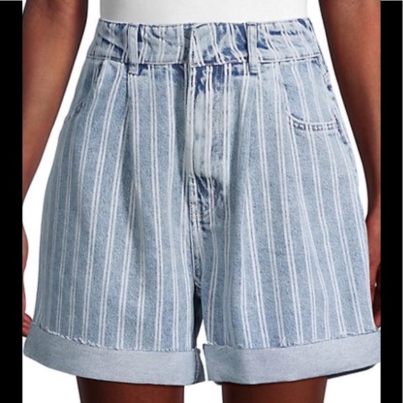 Free People Pants - Free People Sz 24 indigo strip denim shorts NWT